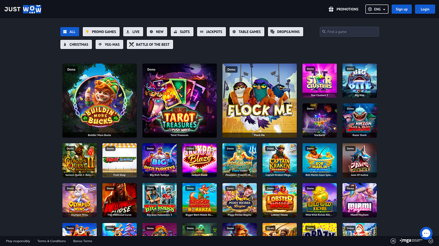 JustWOW Casino Desktop Games