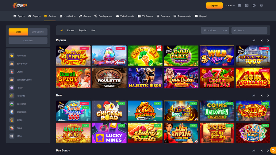 JVSPINBET Casino Desktop Games