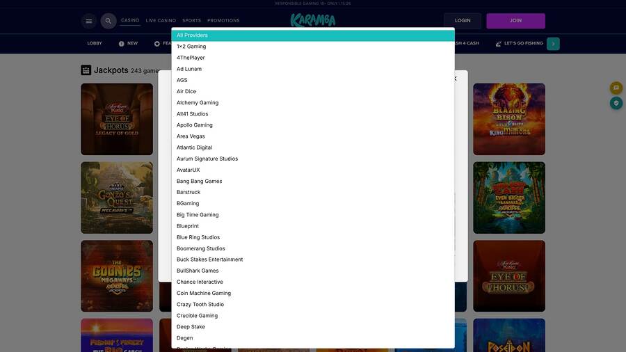 Karamba Casino Game Developers Desktop