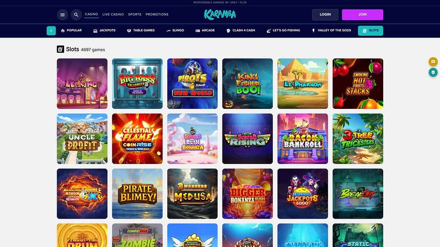 Karamba Casino Games Desktop