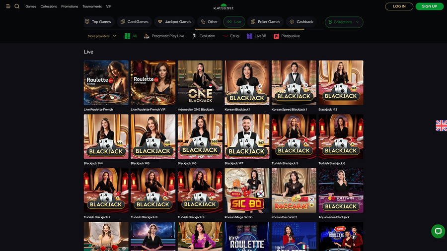 Katsubet Casino Live Dealer Desktop