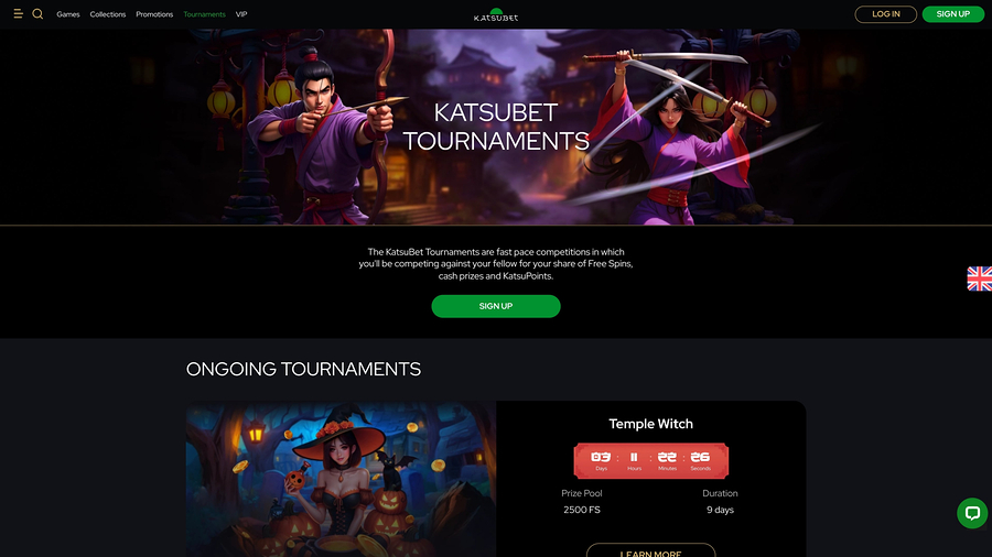 Katsubet Casino Tournaments Desktop