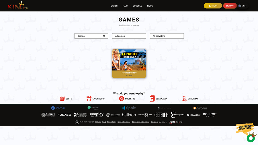 KingBit Casino Jackpot Desktop