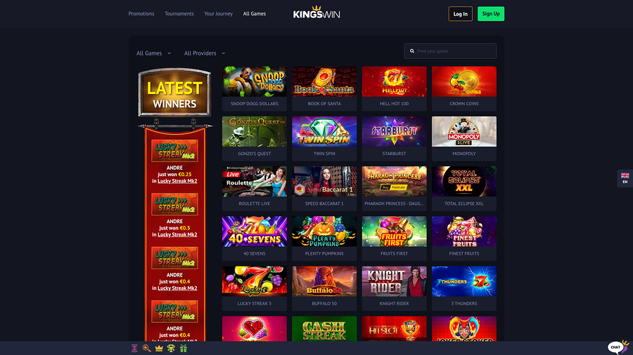 KingsWin Casino Desktop Games