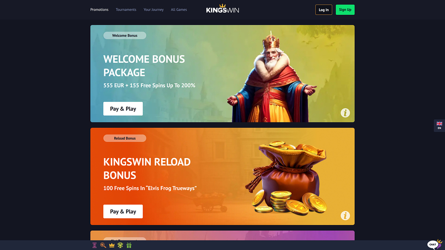 KingsWin Casino Desktop Promotions