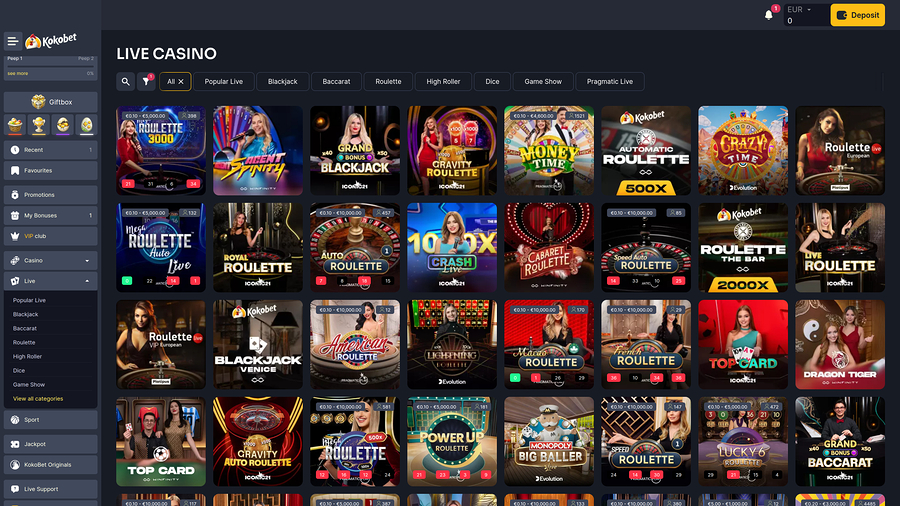 Koko.bet Casino Desktop Live Dealer