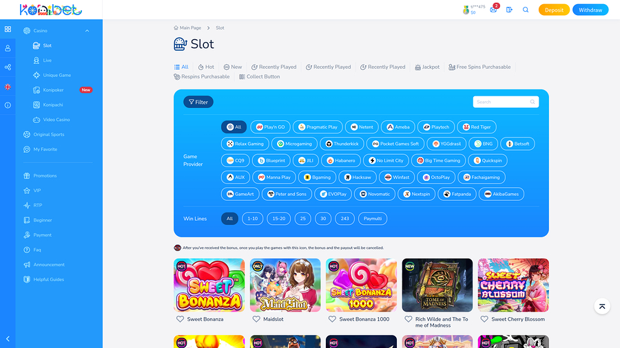 Konibet Casino Desktop Game Developers