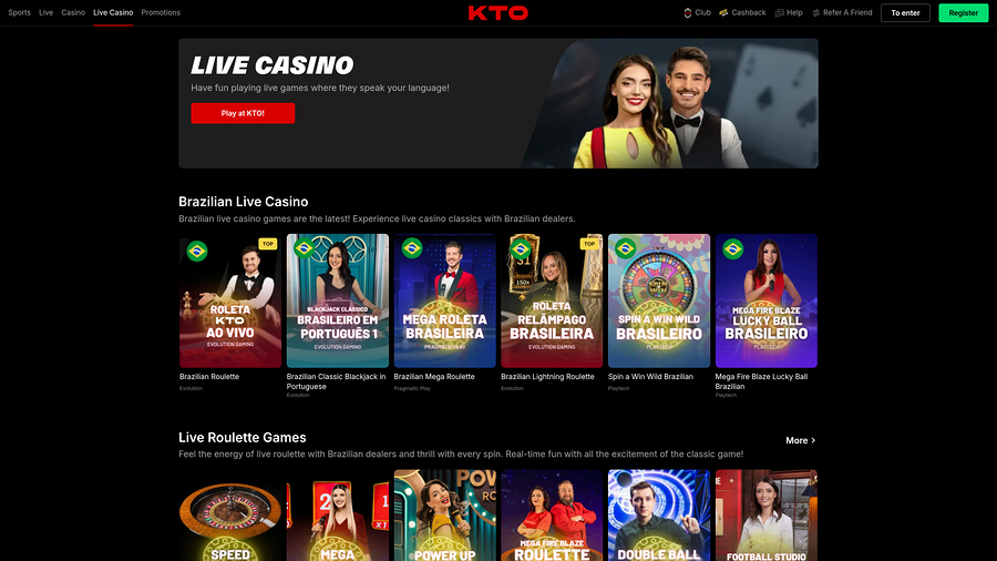 Kto Casino Desktop Live Dealer