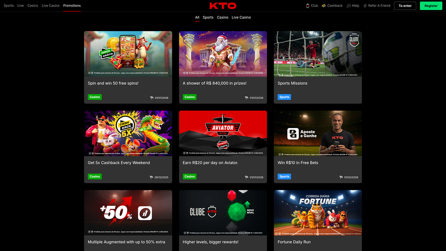 Kto Casino Desktop Promotions