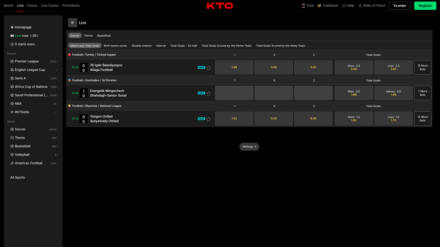Kto Casino Desktop Sports