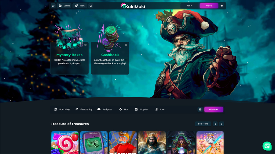 KukiMuki Casino Homepage