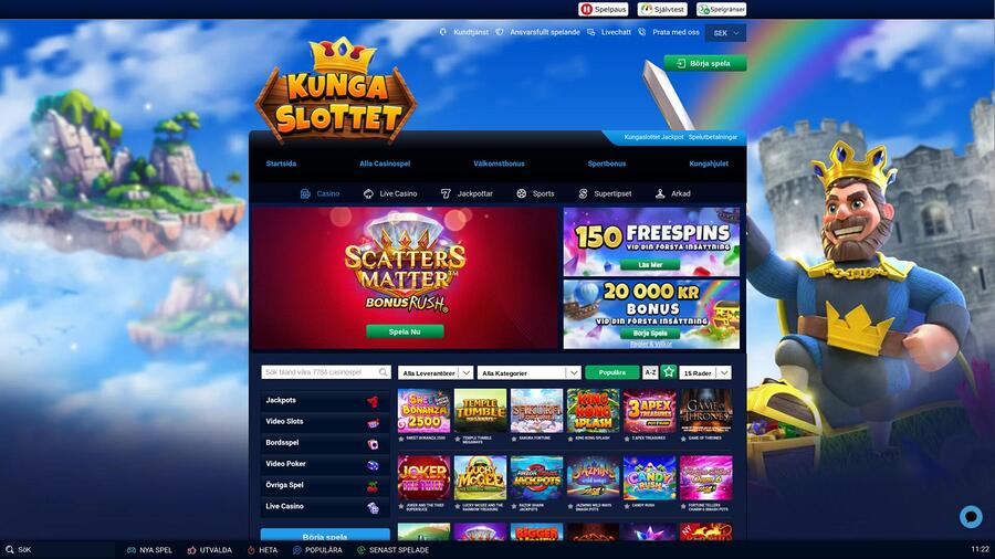Kungaslottet Casinos hemsida