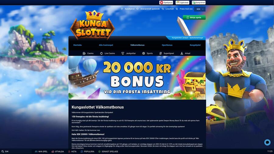 Kungaslottet Casinos kampanjsida