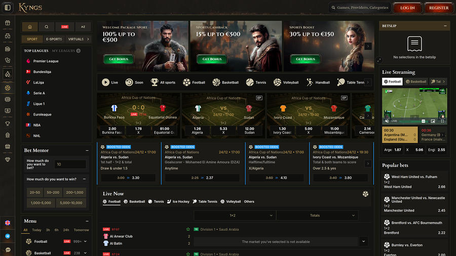 Kyngs Casino Desktop Sports