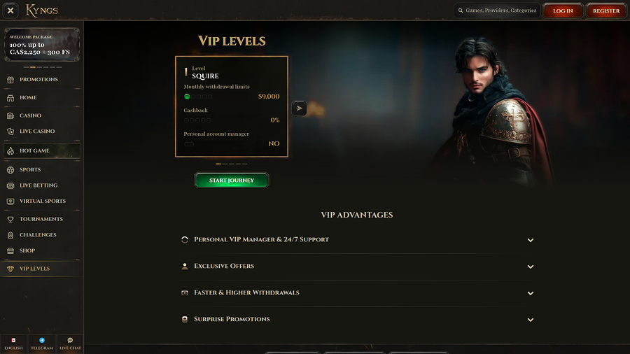 Kyngs Casino Desktop VIP Program