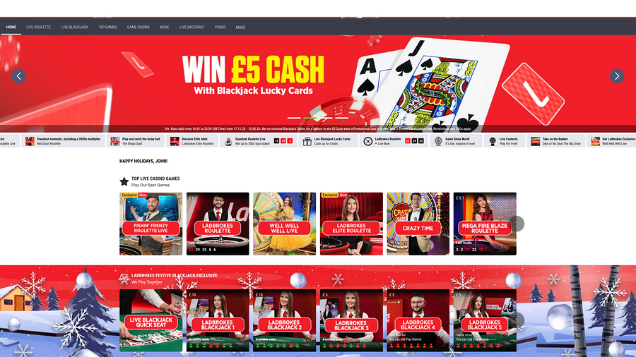 Ladbrokes Casino Desktop Live Dealer