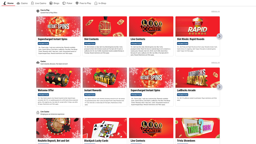 Ladbrokes Casino Desktop Promotions