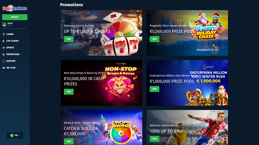 Lapilanders Casino Desktop Promotions