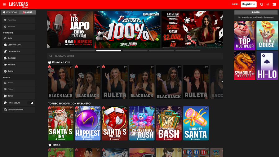 Las Vegas En Vivo Casino Desktop Homepage