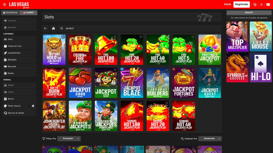 Las Vegas En Vivo Casino Desktop Jackpot