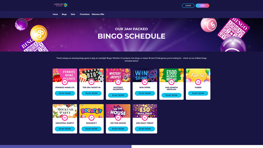 Lazerlight Bingo Casino Desktop Bingo