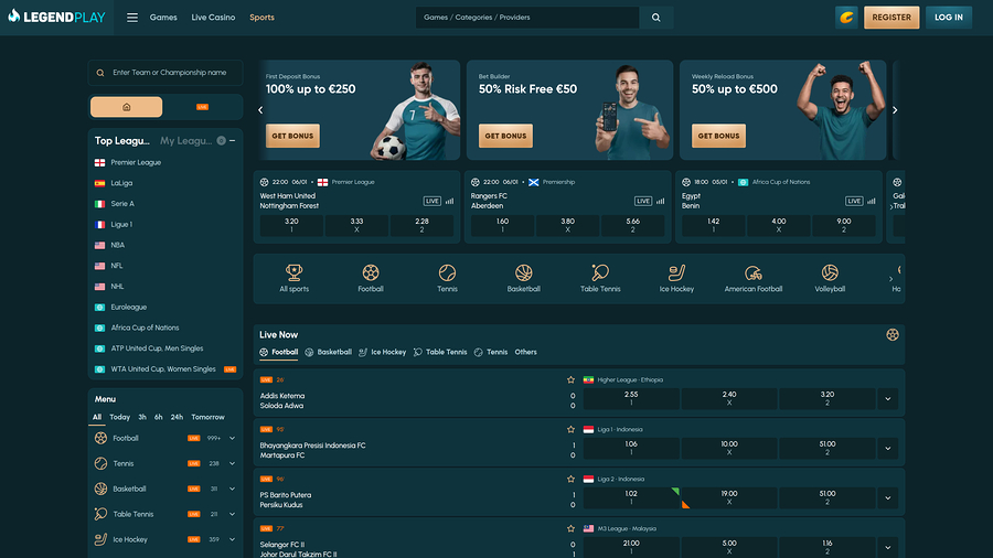 Legend Play Casino Desktop Sports