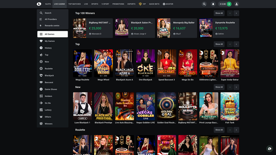 Leon Casino Desktop Live Dealer