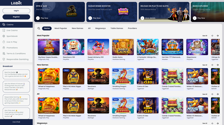 Lilibet Casino Desktop Games