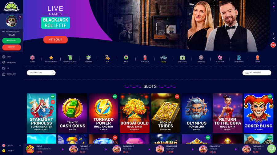 Limewin Casino Desktop Games