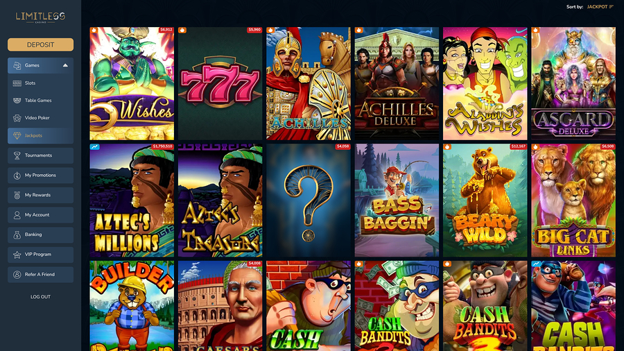 Limitless Casino Desktop Jackpot