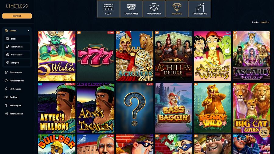 Limitless Casino Desktop Jackpot