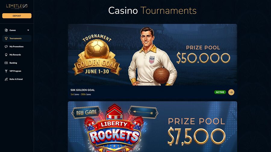 Limitless Casino Desktop Tournaments