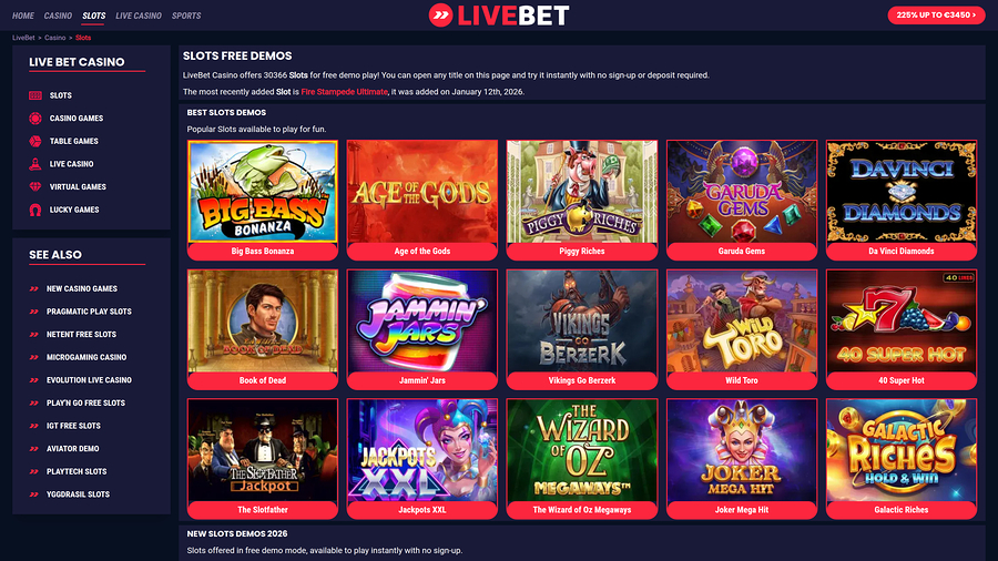 Livebet Casino Desktop Games