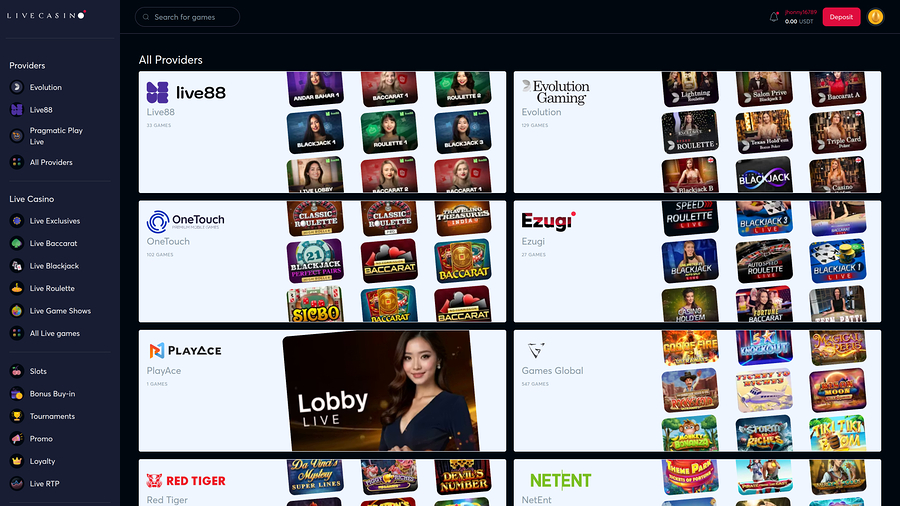 Livecasino Desktop Game Developers