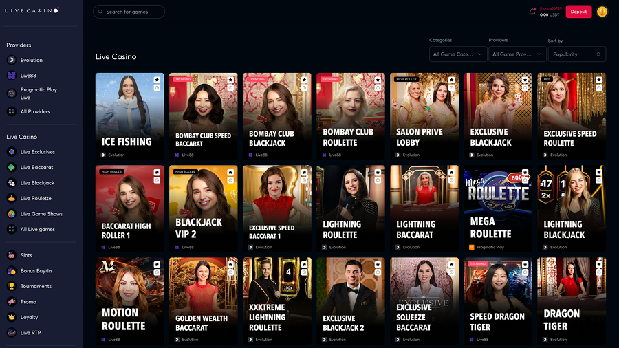 Livecasino Desktop Live Dealer