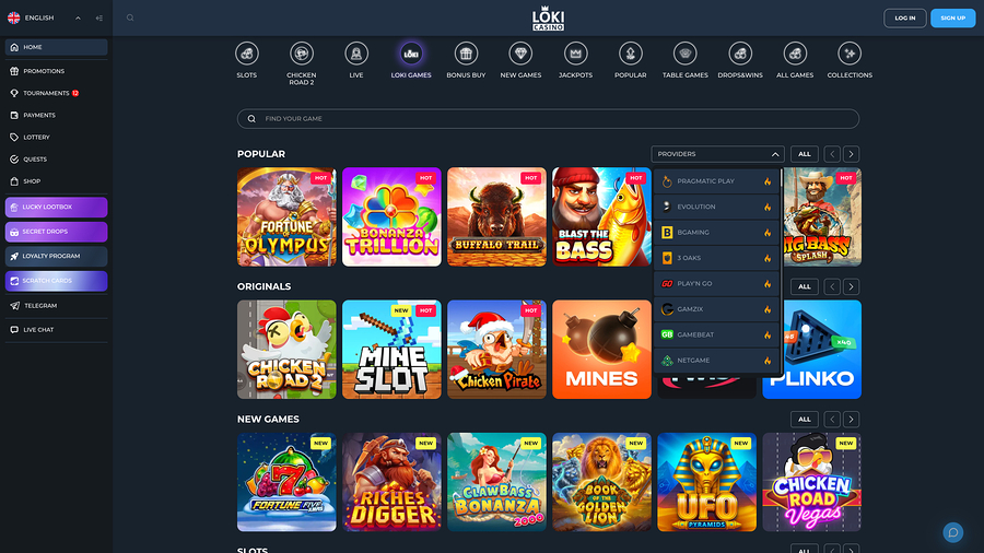 Loki Casino Desktop Game Developers