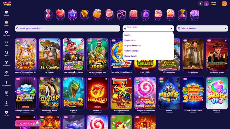 Desarrolladores de juegos de escritorio de Lolly Spins Casino