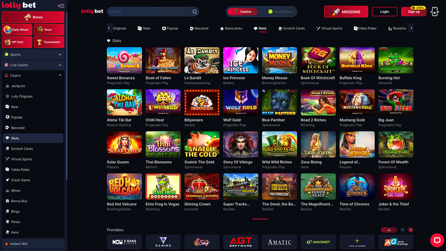 Juegos de escritorio del casino Lollybet