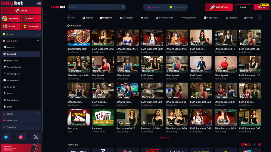 Casino Lollybet con crupier en vivo de escritorio