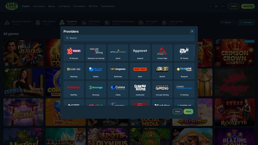 Desarrolladores de juegos de escritorio de Lolo Casino