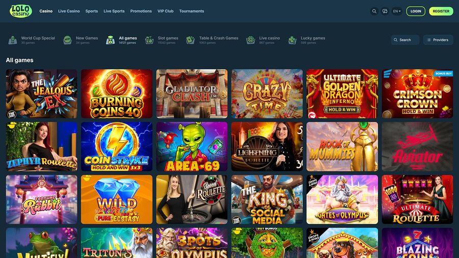 Juegos de escritorio de Lolo Casino