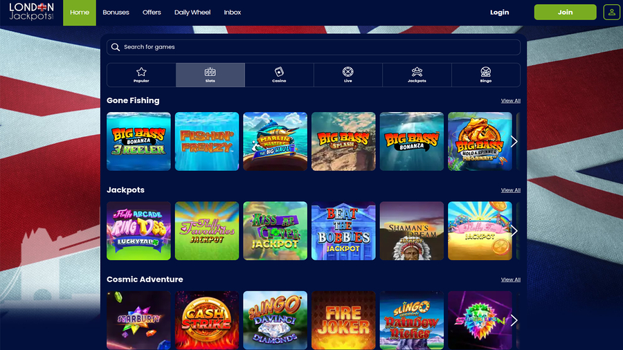 London Jackpots Casino Desktop Games
