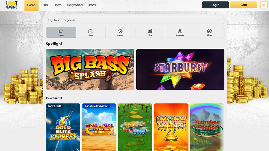 Loot Casino Desktop Games