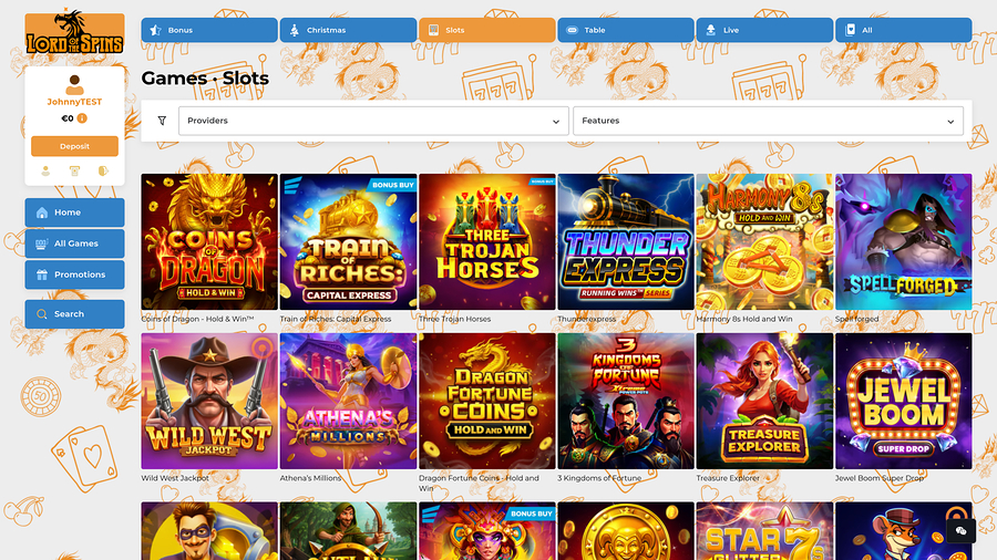 Lord Of The Spins Casino Desktop Games
