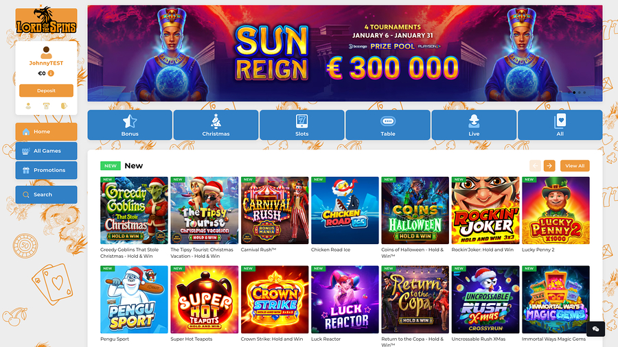 Lord Of The Spins Casino Desktop Homepage