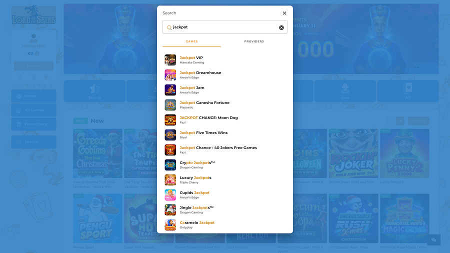 Lord Of The Spins Casino Desktop Jackpot