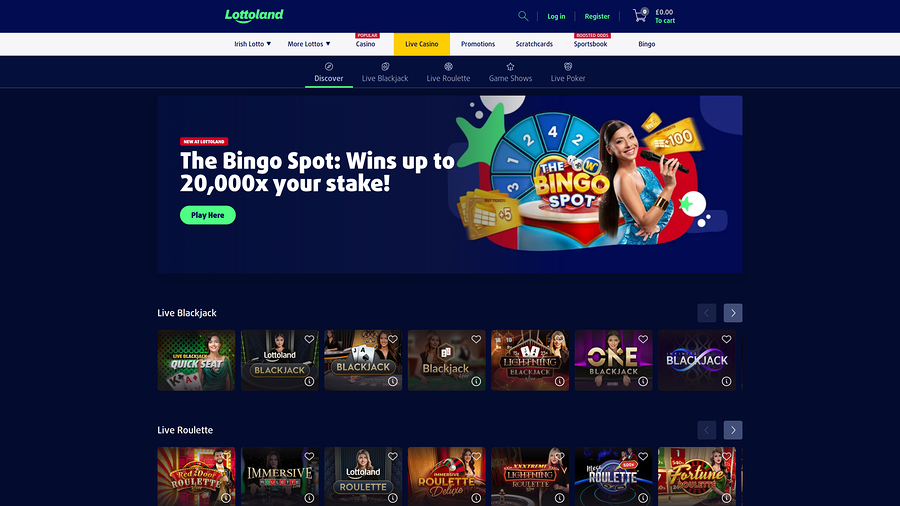 Lottoland Casino Desktop Live Dealer