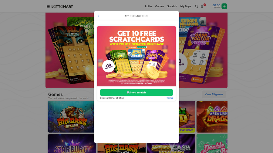 Lottomart Casino Desktop Promotions