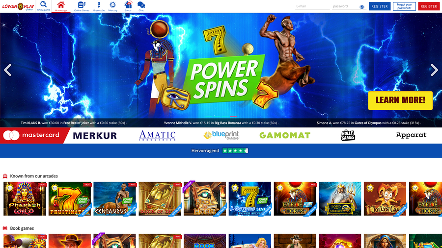 Lowen Play Desktop Homepage