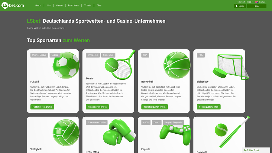 LSbet Casino Desktop Homepage